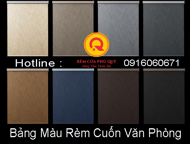 rèm cuốn văn phòng, đa dạng màu sắc cho quý khách hàng dễ dàng chọn lựa