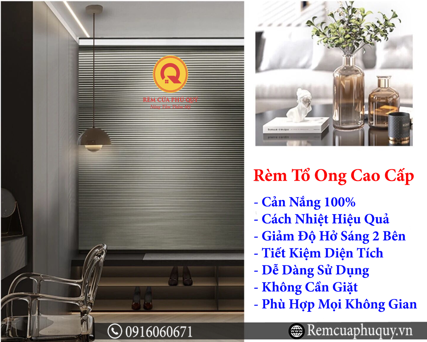 Rèm Tổ Ong Chống Nắng
